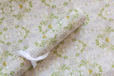 Wrapping Paper Roll ~ Carmen, Lime Green Paper, 30" wide, by the Yard [Gift Wrap, Birthday, Easter, All Occasion] - image3